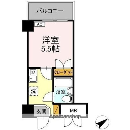 コンフォール小泉[1K/17.58m2]の間取図