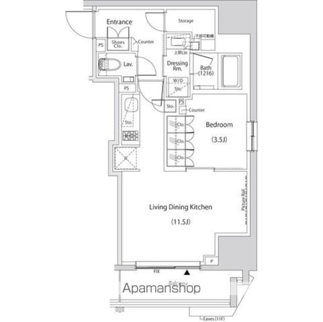 ザ・パークハビオ新中野[1LDK/40.93m2]の間取図