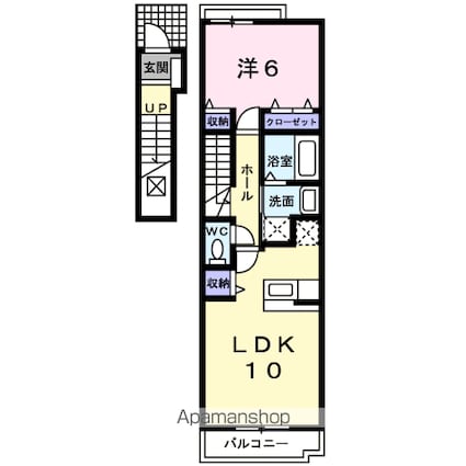 サニースクエア[1LDK/42.8m2]の間取図