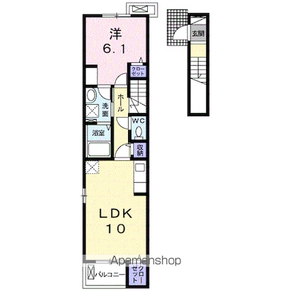 ビスタ小牧[1LDK/43.79m2]の間取図