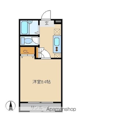 Ｋ２宮町ビル[1K/27.51m2]の間取図