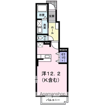 広島県福山市南今津町[1R/32.9m2]の間取図