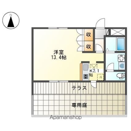 グレイス　花山[1R/33.06m2]の間取図