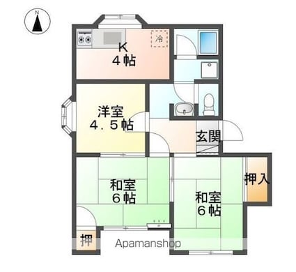 エレガントシャトウⅡ[3DK/49.68m2]の間取図