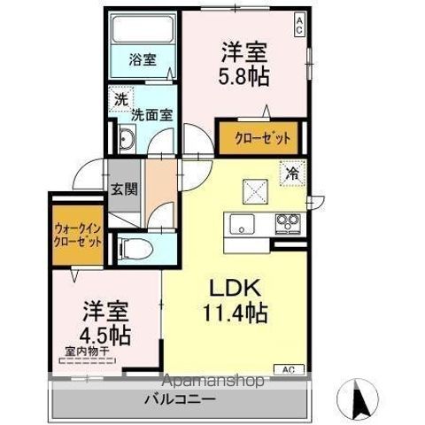 DーROOM山西IIの間取り写真
