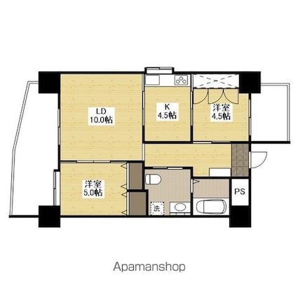 ネスト西かすみ[2LDK/65m2]の間取図