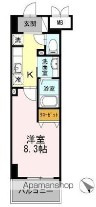 東京都日野市多摩平１丁目[1K/28.84m2]の間取図