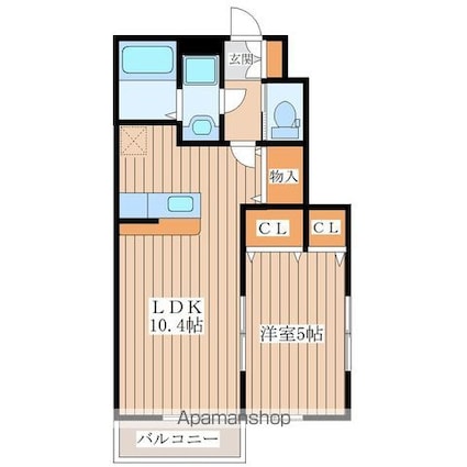 宮城県仙台市青葉区栗生７丁目[1LDK/36.89m2]の間取図