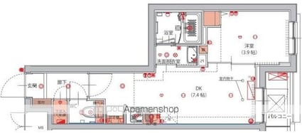 ハーモニーレジデンス東京南砂パークサイド[1DK/28.22m2]の間取図