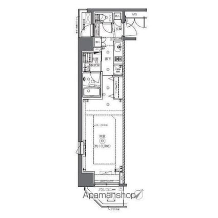 ＺＯＯＭ日本橋馬喰町[1K/33.97m2]の間取図