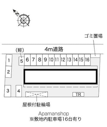 レオパレスルミエールⅡ[1K/23.18m2]の配置図