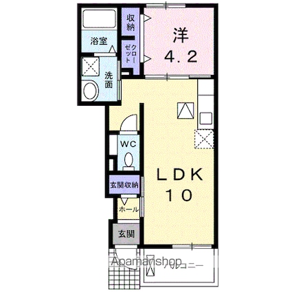 レジデンス・リオＢ[1LDK/37.76m2]の間取図