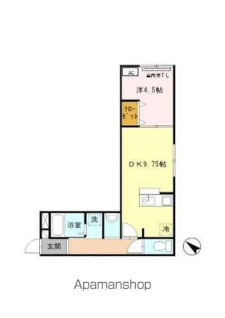 ブライトヒル[1DK/36.64m2]の間取図