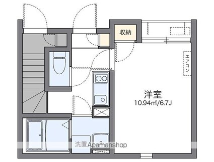 レオネクストワン[1K/21.71m2]の間取図