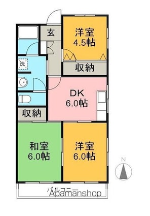 マンショングランドパレス[3DK/50m2]の間取図