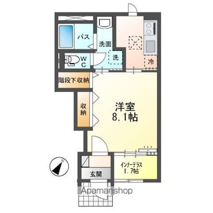 シルクⅡ[1K/33.86m2]の間取図