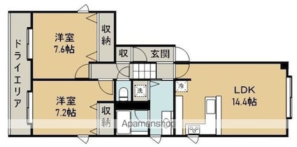 ＣＡＳＡ川南[2LDK/66.29m2]の間取図