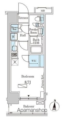 パークアクシス本所・親水公園[1R/26.07m2]の間取図