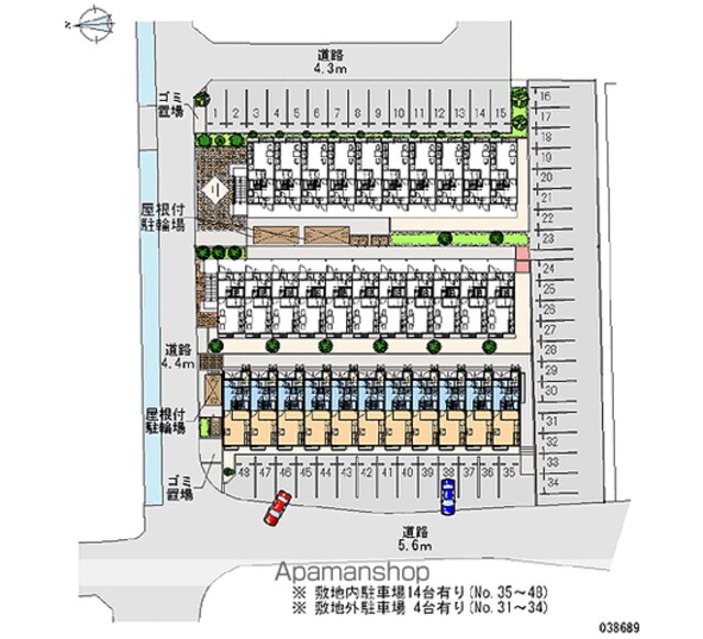 レオパレス古川Ⅲ[1K/23.61m2]の配置図