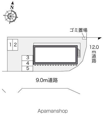 レオパレスそがみなみ[1K/19.87m2]の配置図