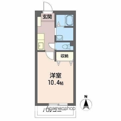 香川県高松市伏石町[1K/32.04m2]の間取図