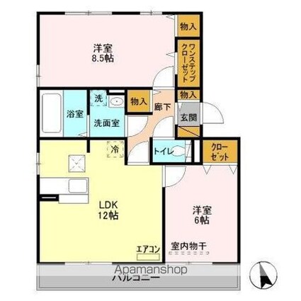 ベルレージュ　Ｂ[2LDK/60.88m2]の間取図