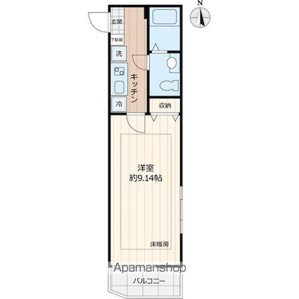 ピアコートＴＭ東武練馬　弐番館[1K/25.98m2]の間取図