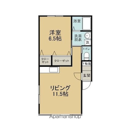 コーポコロンビア[1LDK/39.74m2]の間取図