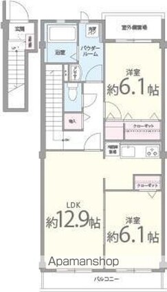 ヴェル・ドミール[2LDK/62.57m2]の間取図