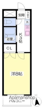池内マンション[1K/25.8m2]の間取図