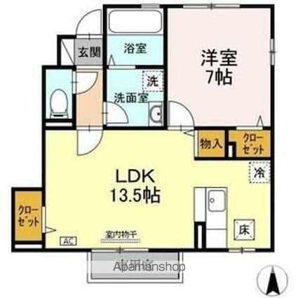 カスターノＡ棟[1LDK/49.27m2]の間取図