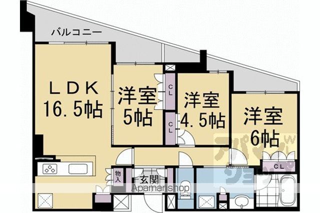 ウエリス京都東山五条通の間取り写真