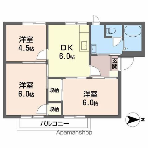 フレグランス山西 II棟の間取り写真