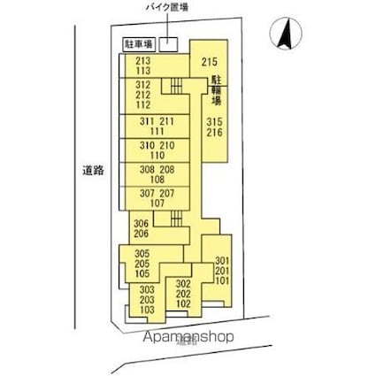 エクセリア上鷺宮Ⅱ[1LDK/37.75m2]の配置図