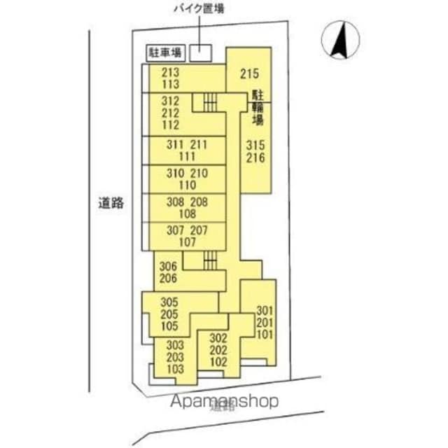 エクセリア上鷺宮Ⅱ[1LDK/36.65m2]の配置図