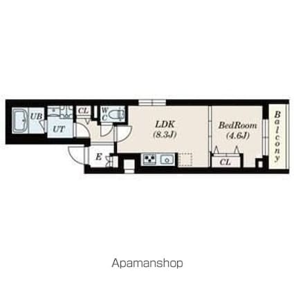 東京都杉並区高井戸東２丁目[1LDK/34.73m2]の間取図