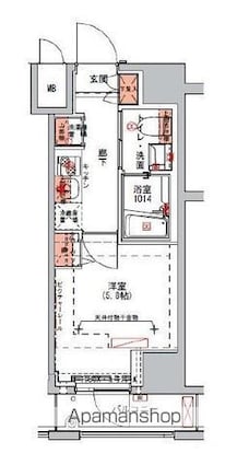 ハーモニーレジデンス山手大塚００２[1K/21.02m2]の間取図