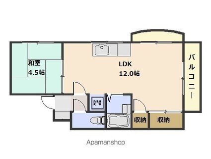 広島県広島市中区吉島西１丁目[1LDK/40.5m2]の間取図
