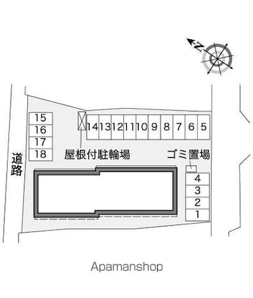 レオパレスパピヨン[1K/23.61m2]の配置図