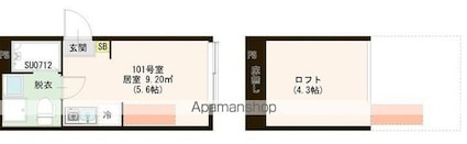 東京都中野区若宮２丁目[1R/14.08m2]の間取図