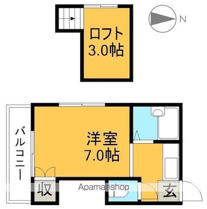 高知県高知市薊野西町２丁目[1R/22m2]の間取図
