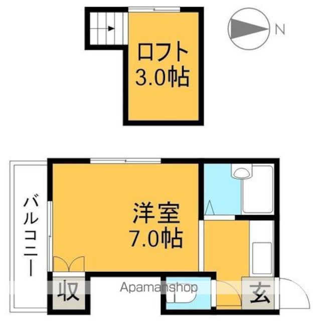 高知県高知市薊野西町２丁目[1R/22m2]の間取図