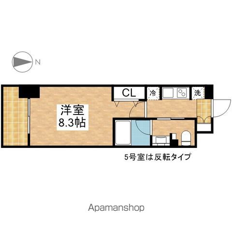 パークアクシス名古屋山王[1K/26.16m2]の間取図