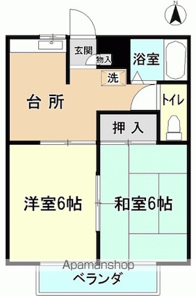 レピュート・マルミツ[2K/35.74m2]の間取図