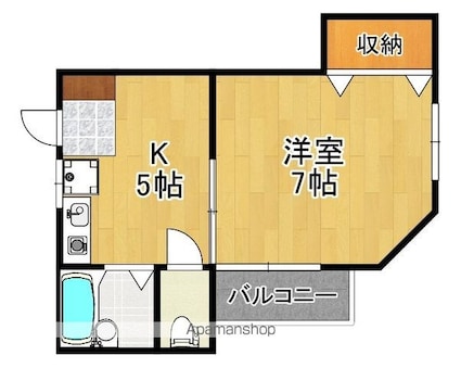 クローバーハイツ[1K/27m2]の間取図