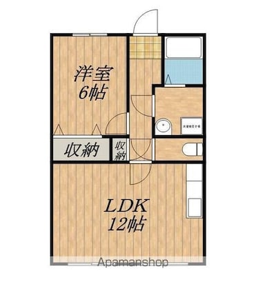 Ｓｕｒｐｌｕｓ　Ｔｗｏサンハイツ小林Ｂ[1LDK/44.72m2]の間取図