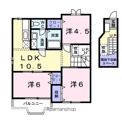 サンライズＴ　Ｅ棟[3LDK/65.57m2]の間取図