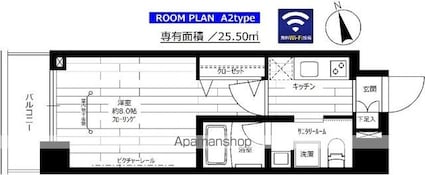 ステージグランデ上野[1K/25.5m2]の間取図