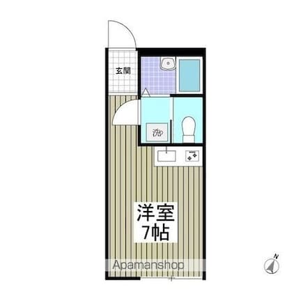 サニーグレイス国立[1R/18m2]の間取図