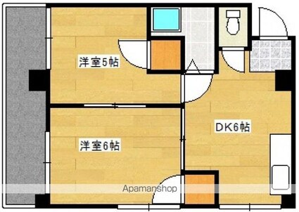 ヤマトビル[2DK/33.28m2]の間取図